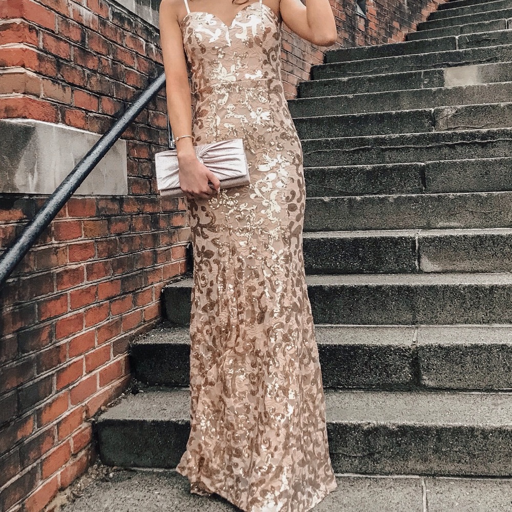 Rose gold prom dress